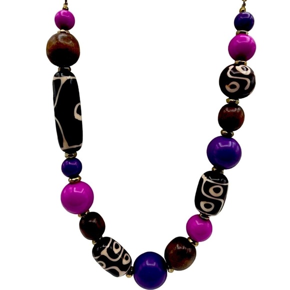 Colorful Beaded Necklace & Bracelet Set Fun Funky and Fabulous Jewelry 12” Nec - Picture 4 of 9